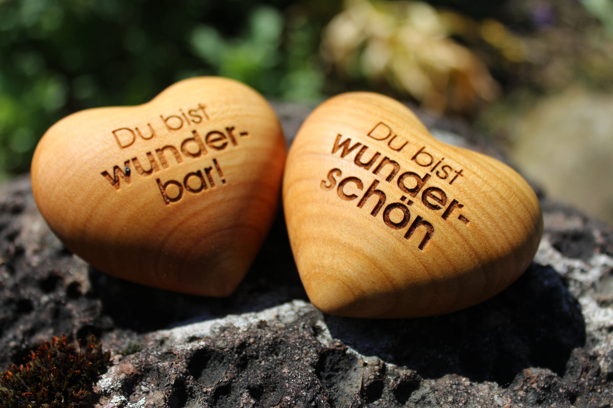 Holzherz Du bist wunderschön - Inspirierendes Geschenk mit Bedeutung