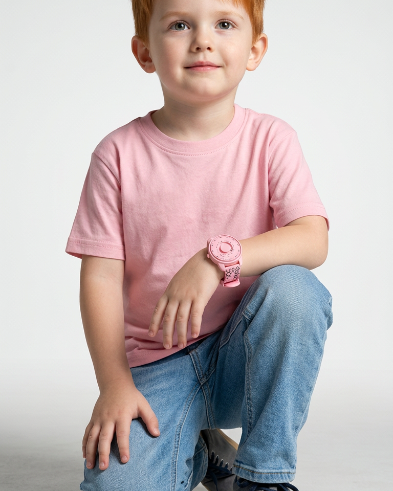 Kinder-Uhr Bubbles Pink