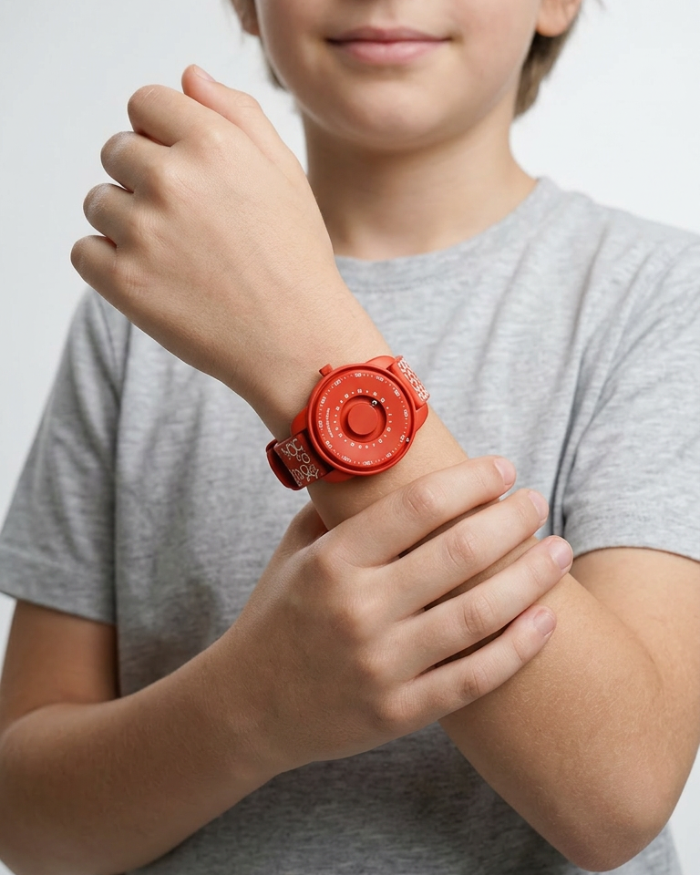 Kinder-Uhr Bubbles Red