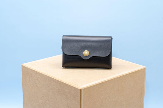 Damen Geldbeutel - Kleines minimalistisches Portemonnaie für Damen - Einzigartiges Geschenk - Schlanke Brieftasche - Farbe:Schwarz