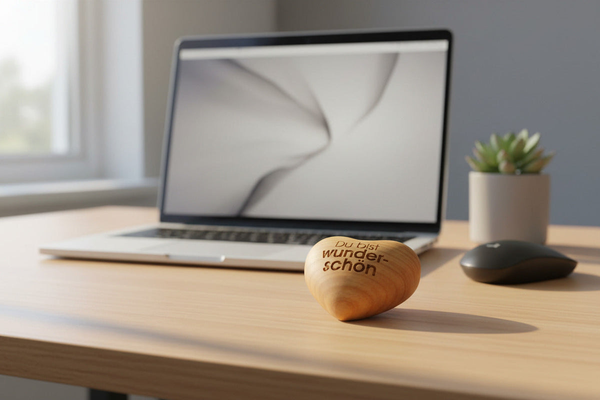 Holzherz Du bist wunderschön - Inspirierendes Geschenk mit Bedeutung