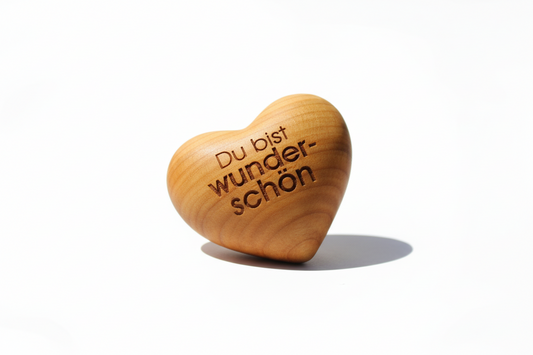 Holzherz Du bist wunderschön - Inspirierendes Geschenk mit Bedeutung